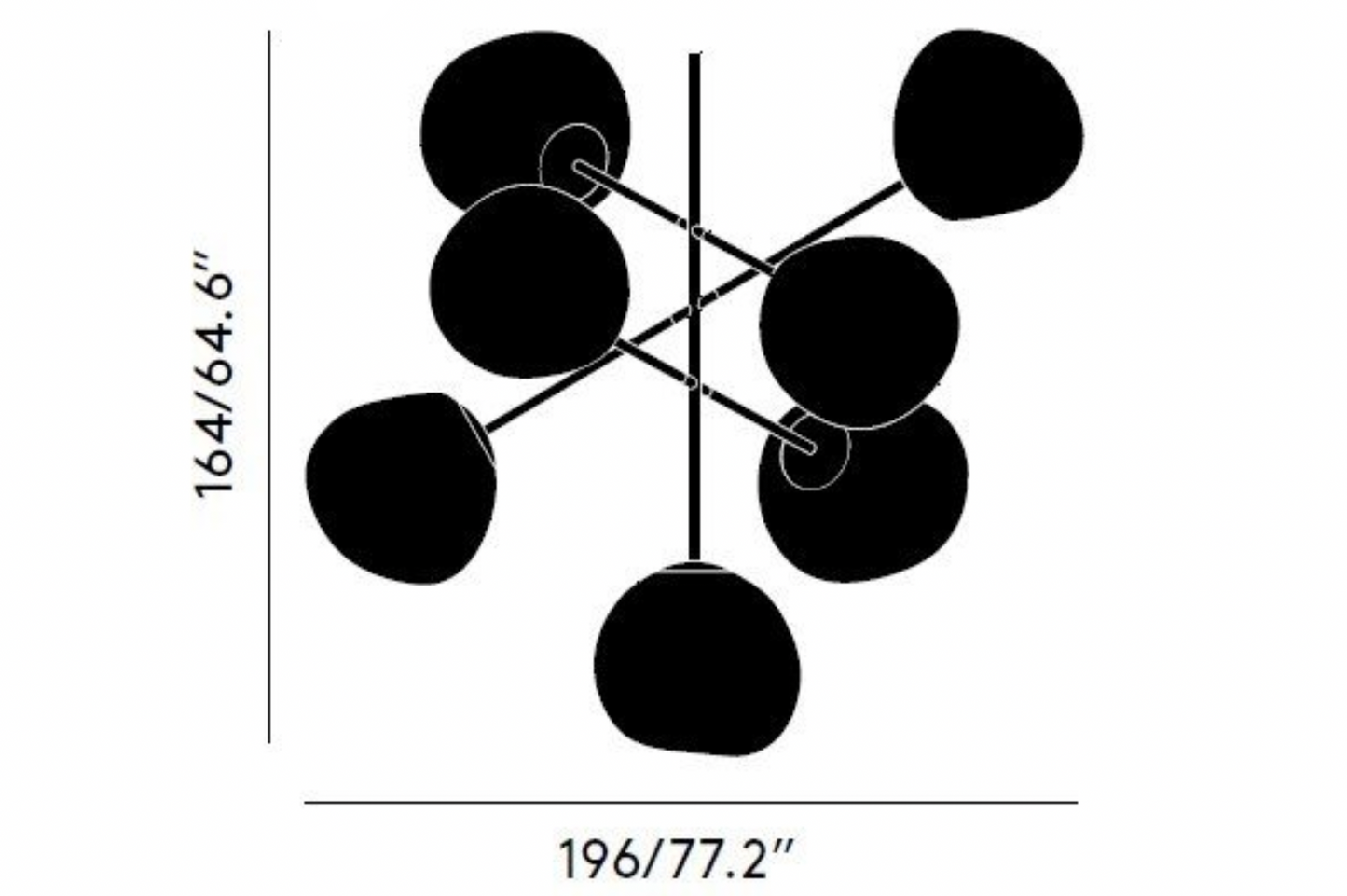 Melt style 7-head Large Chandelier