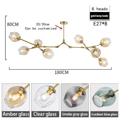 Branching Bubble Globe BB 00.39 style Chandelier