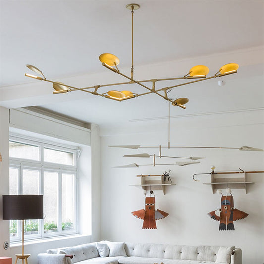 Branching Copper Disk DB Chandelier Lindsey Adelman
