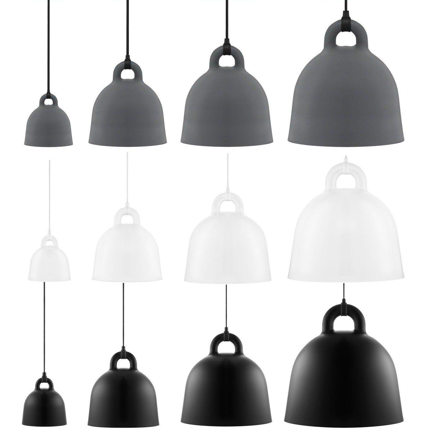 Bell style Light Pendant 3-colours, 4-sizes