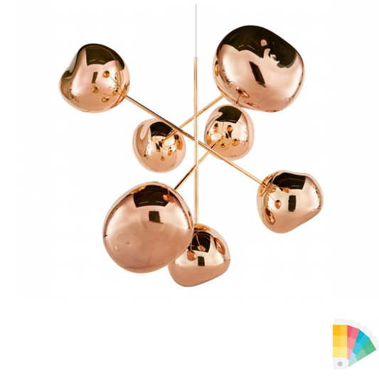 Melt style 7 head large chandelier modern sculptural lighting with molten glass design