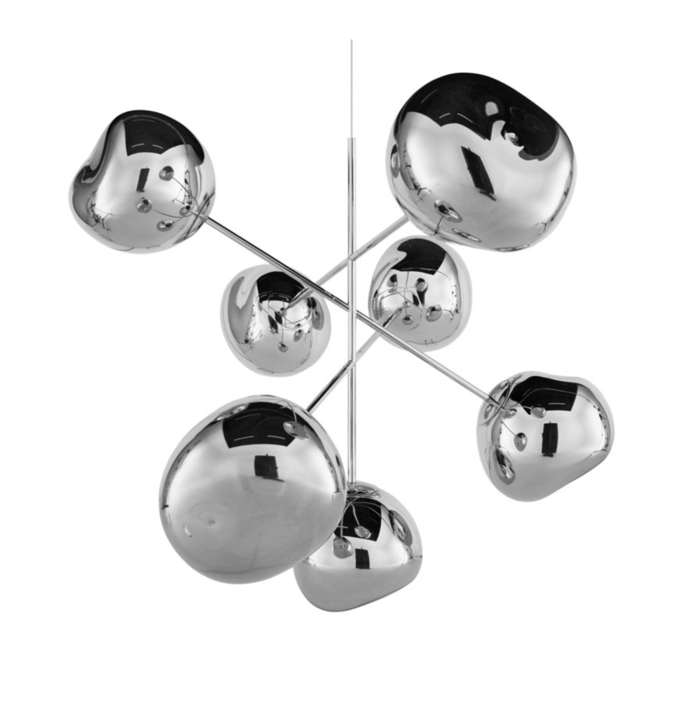 Melt style 7 head large chandelier modern sculptural lighting with molten glass design
