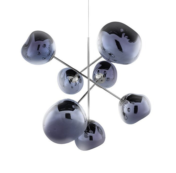 Melt style 7 head large chandelier modern sculptural lighting with molten glass design
