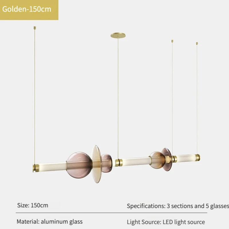 Luna style Glass Horisontal Pendant