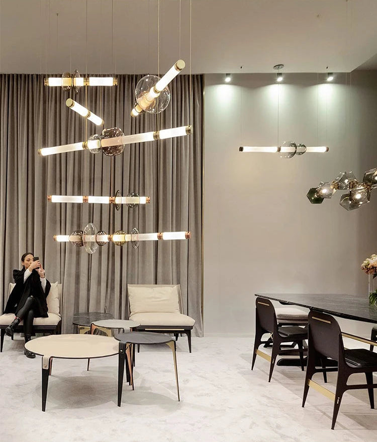 Luna style Glass Horisontal Pendant