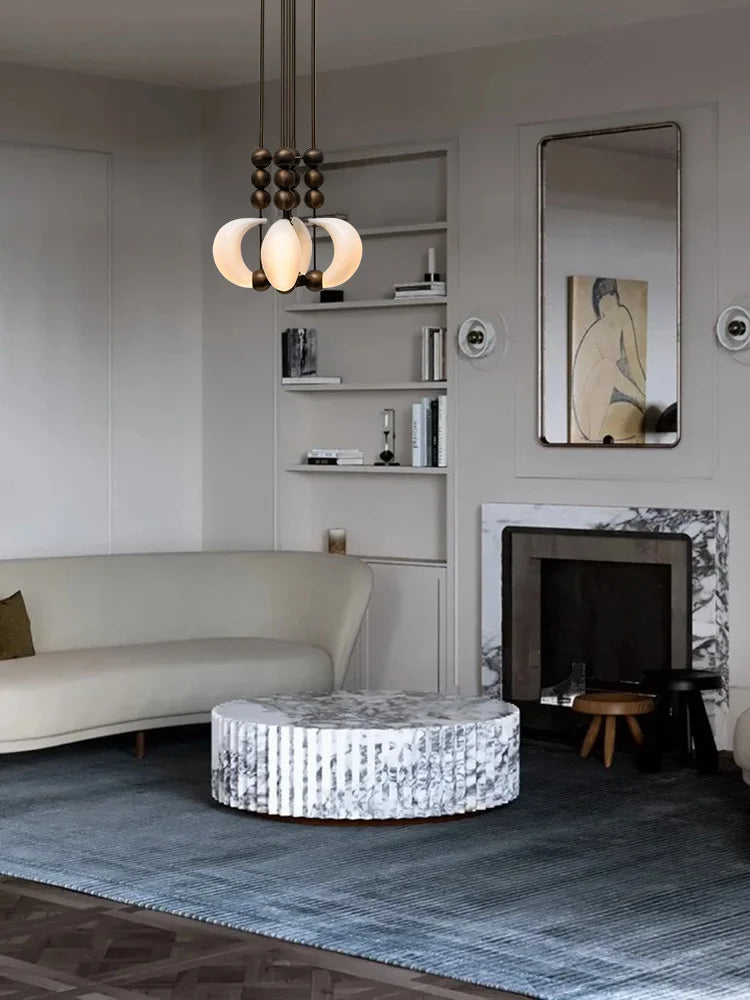 Close up of Patty 4-02 style suspension pendant showing sculptural form