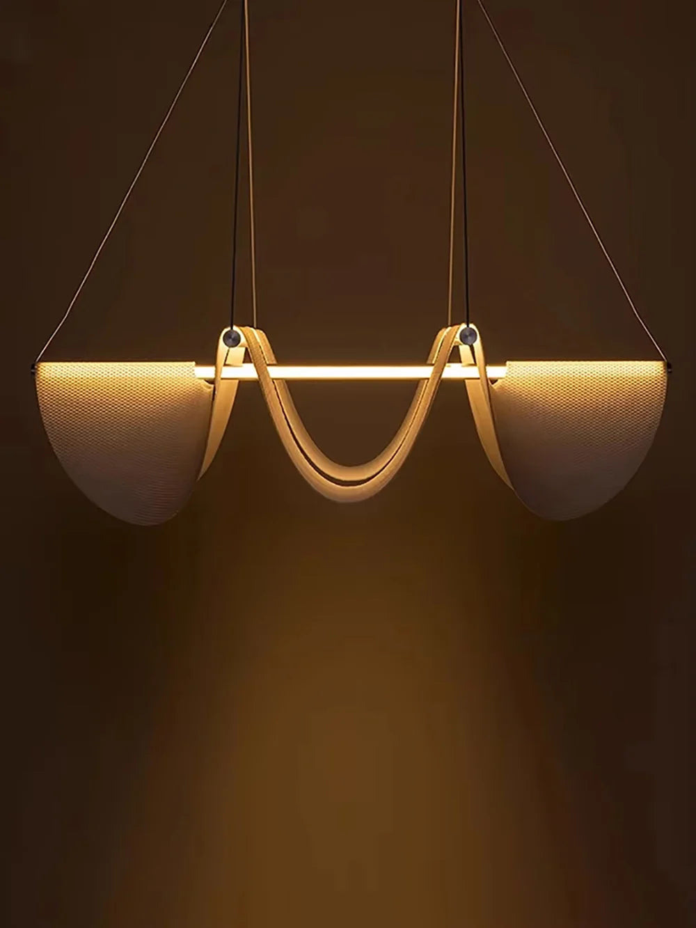 Drape 118 Style Light angled view showing sculptural flowing form and modern design

