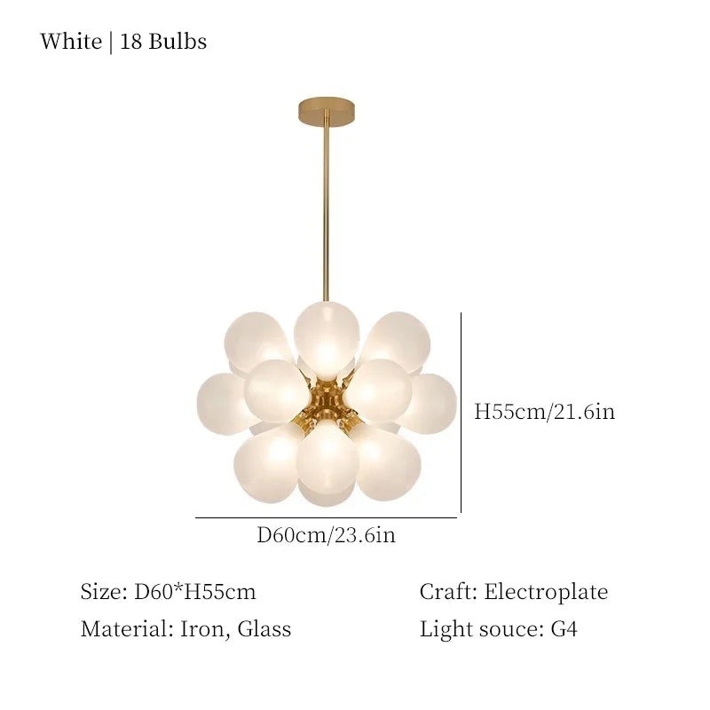 Glass Bubble Chandelier 3-colors