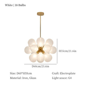 Glass Bubble Chandelier 3-colors