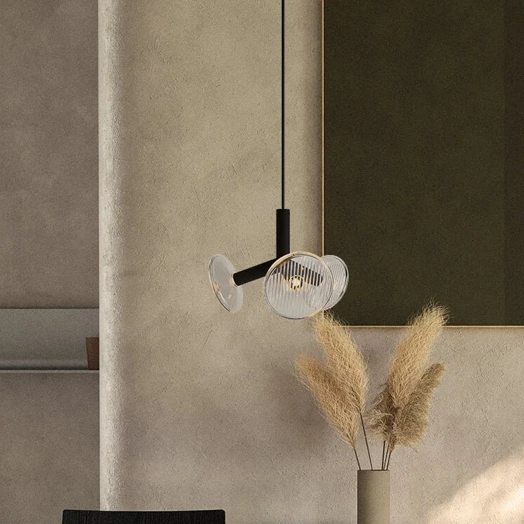 Fractal XS Style Chandelier in bedroom setting compact contemporary luxury lighting
