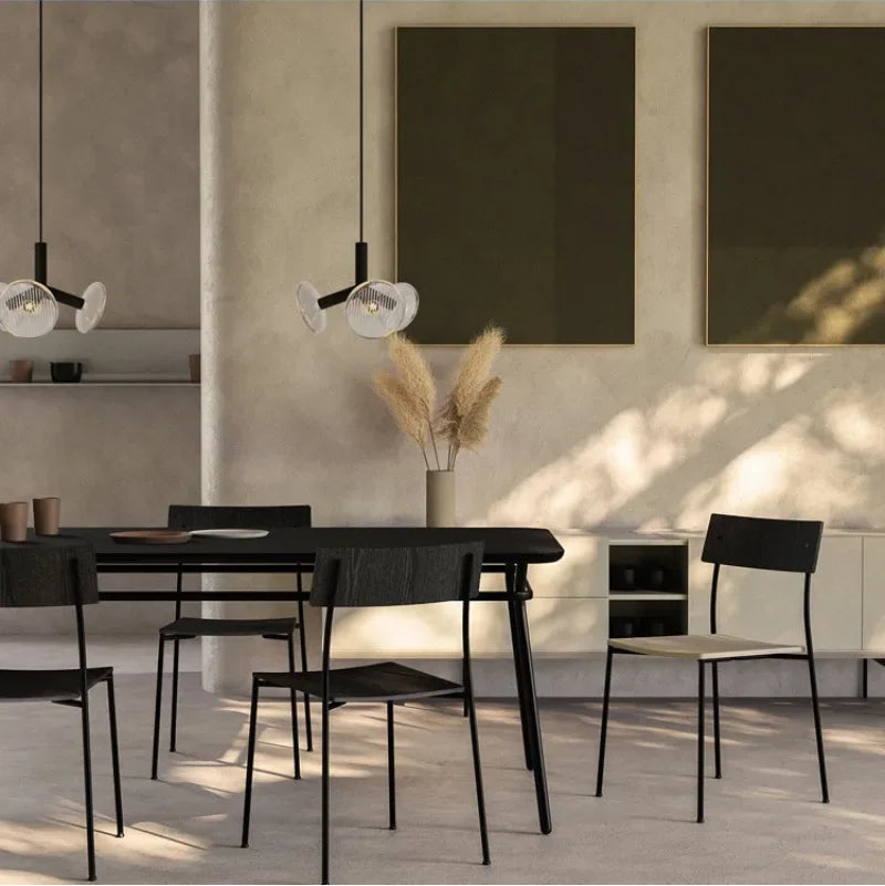 Fractal XS Style Chandelier in dining room setting compact contemporary luxury lighting
