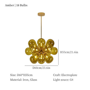 Glass Bubble Chandelier 3-colors