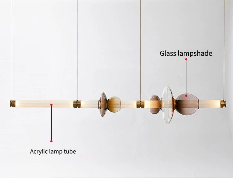 Luna style Glass Horisontal Pendant