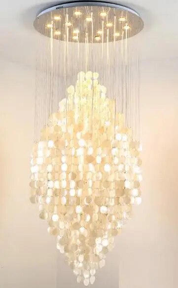 Shell Chandelier Duplex Building Large Villa Hall and Living Room Chandeliers Modern 2023 Hanging Lamps for Ceiling Light Home