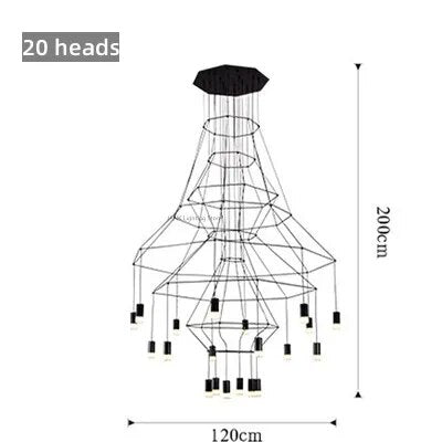 Wireflow 0315 style Wire Chandelier