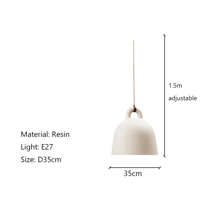 Bell style Light Pendant 3-colours, 4-sizes