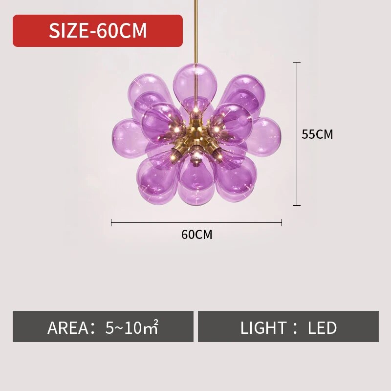 Glass Bubble Chandelier 3-colors