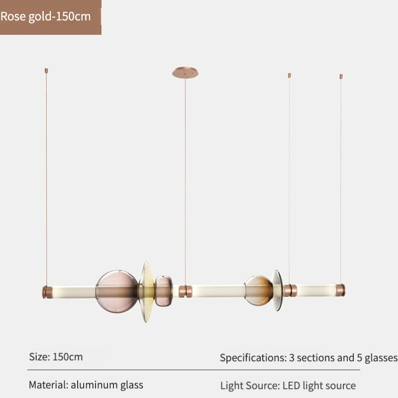 Luna style Glass Horisontal Pendant