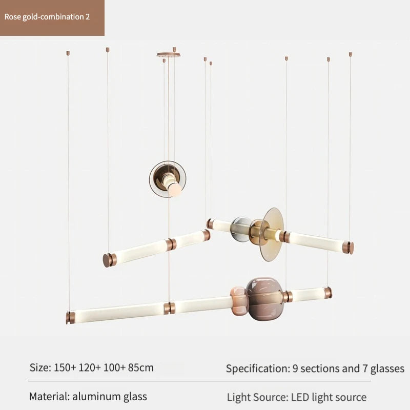 Luna style Glass Horisontal Pendant