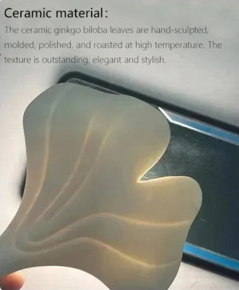 Luxury gingko leaf chandelier inspired by Andreea Braescu with porcelain leaves