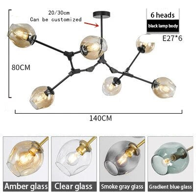 Branching Bubble Globe BB 00.39 style Chandelier