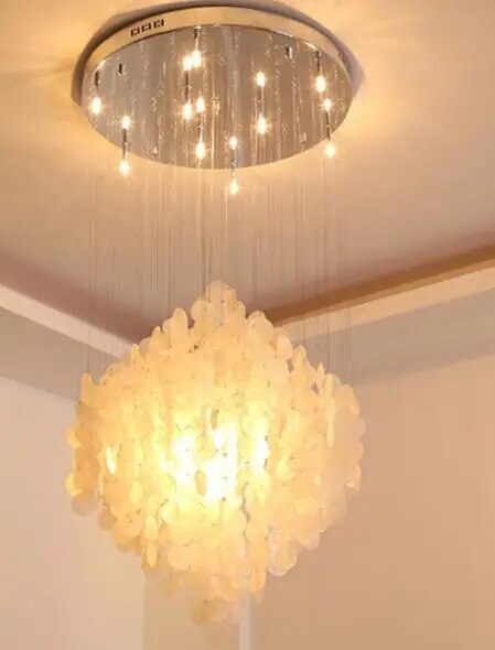 Shell Chandelier Duplex Building Large Villa Hall and Living Room Chandeliers Modern 2023 Hanging Lamps for Ceiling Light Home