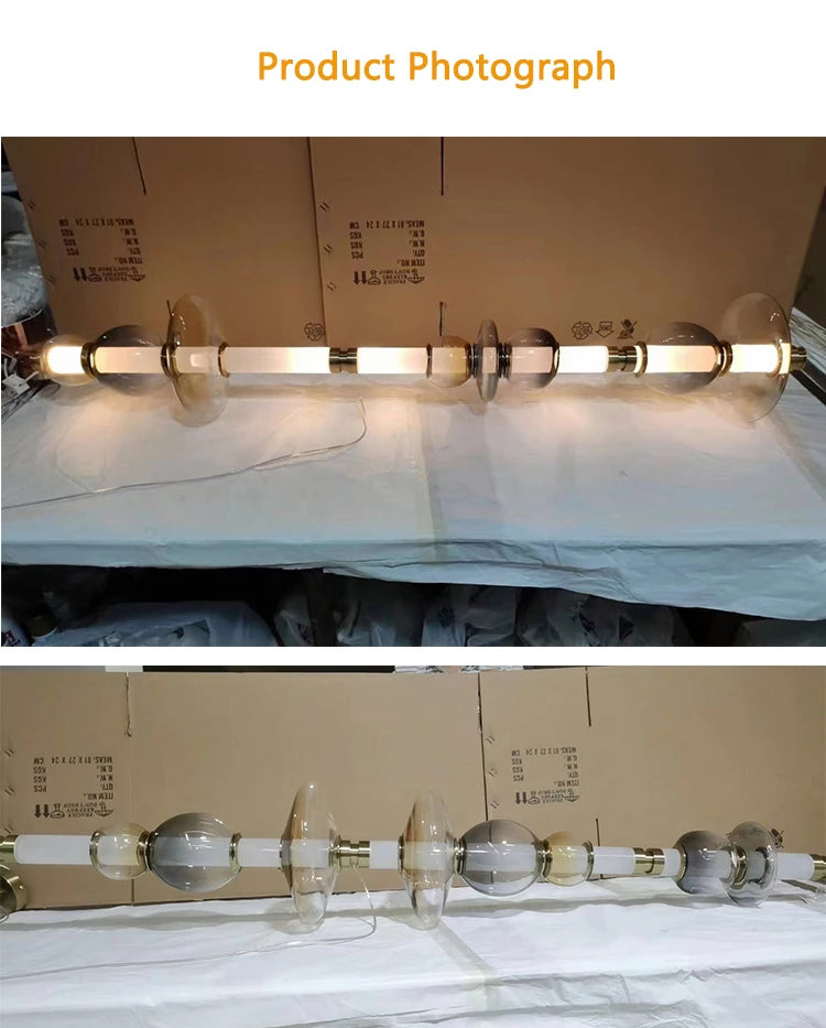 Luna style Glass Horisontal Pendant