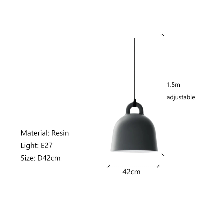 Bell style Light Pendant 3-colours, 4-sizes