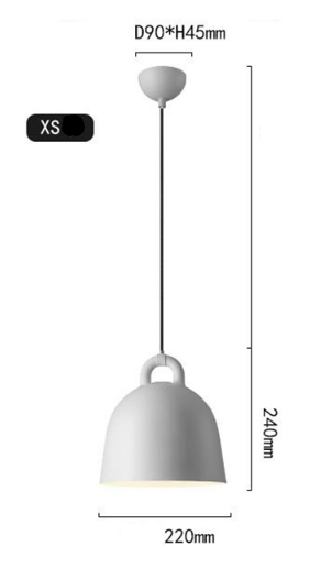 Bell style Light Pendant 3-colours, 4-sizes