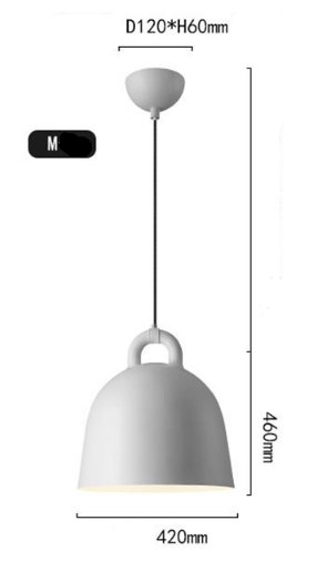 Bell style Light Pendant 3-colours, 4-sizes