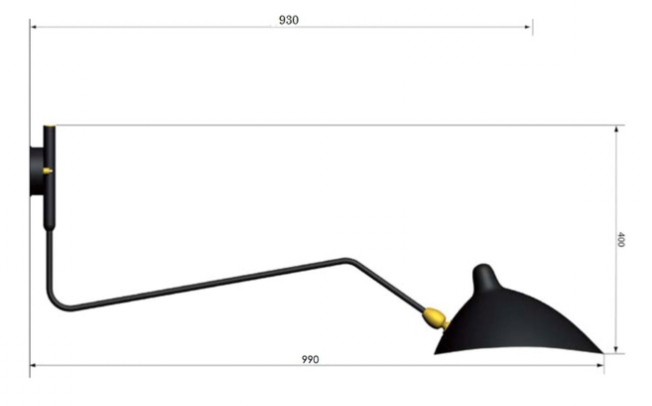 AP1BC 1 Rotating Arms Wall Lamp Serge Mouille