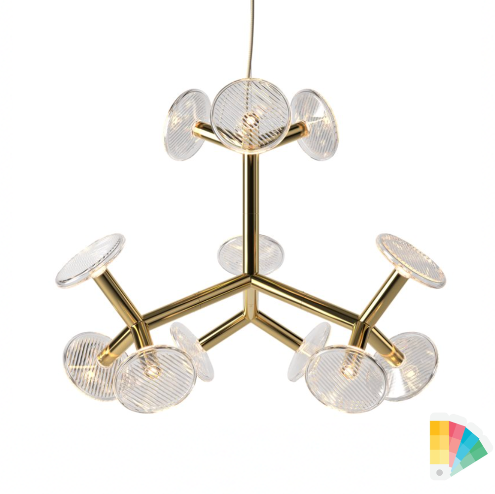 Fractal M Style Chandelier modern luxury statement lighting with fractal design and crystal metal branches
