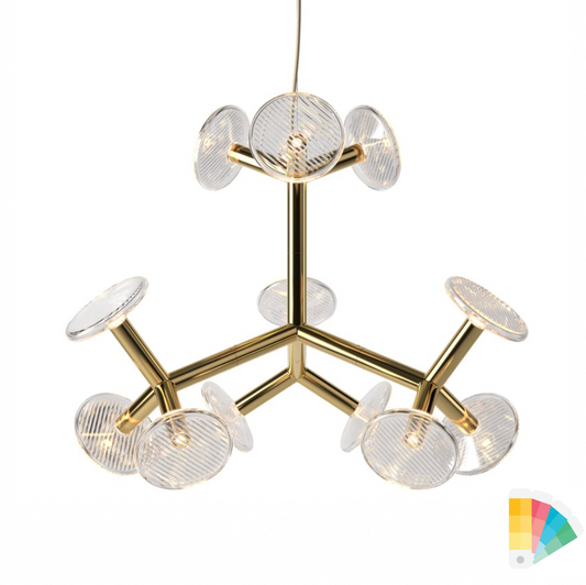 Fractal M Style Chandelier modern luxury statement lighting with fractal design and crystal metal branches
