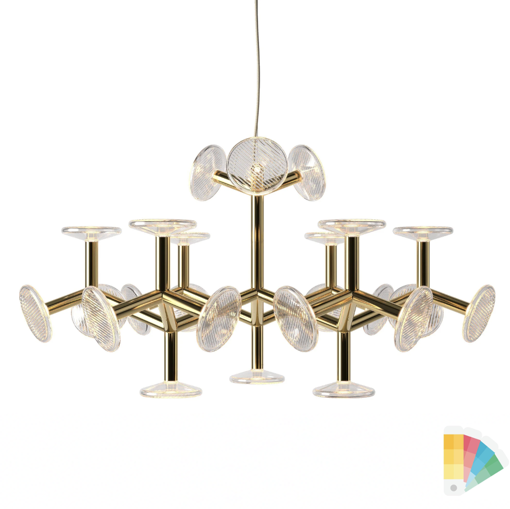 Fractal L Style Chandelier modern luxury statement lighting with fractal design and crystal metal branches