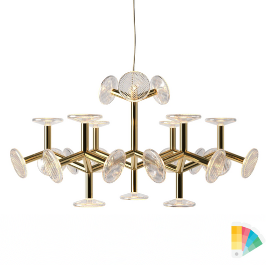 Fractal L Style Chandelier modern luxury statement lighting with fractal design and crystal metal branches