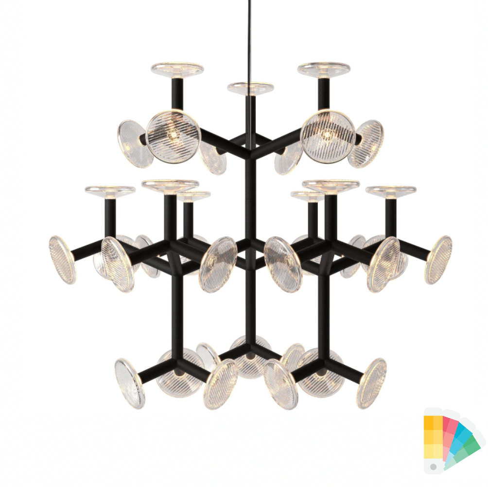 Fractal XL Style Chandelier modern luxury statement lighting with fractal design and crystal metal branches