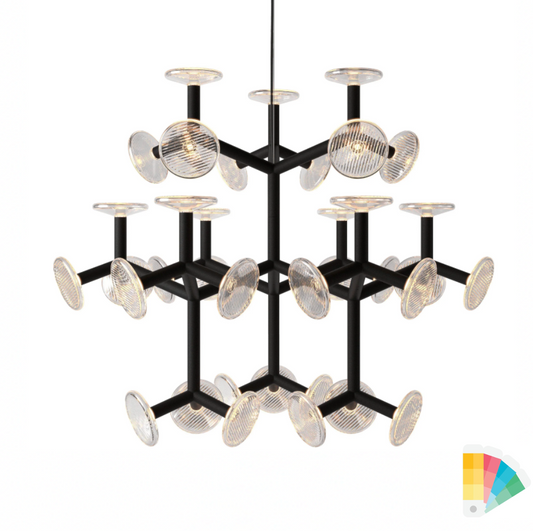 Fractal XL Style Chandelier modern luxury statement lighting with fractal design and crystal metal branches