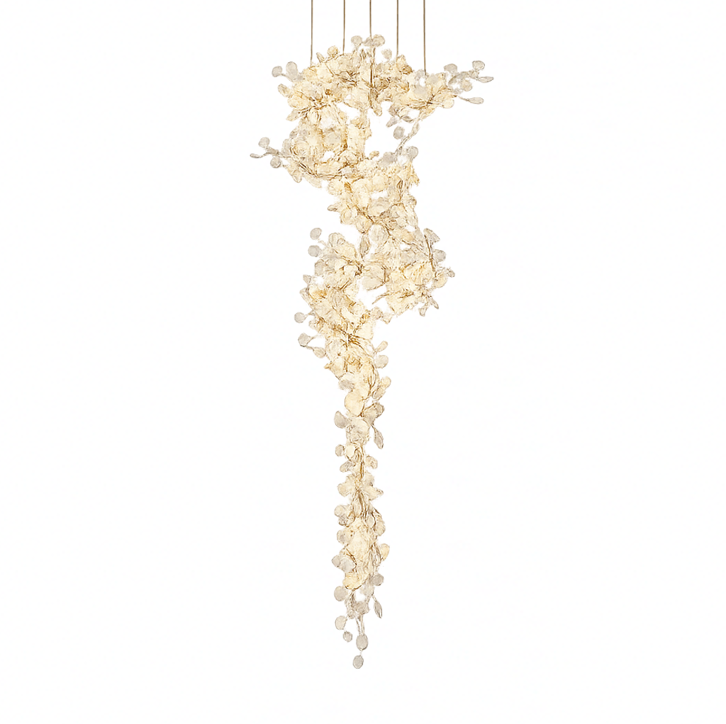 Luxury gingko leaf chandelier inspired by Andreea Braescu with porcelain leaves