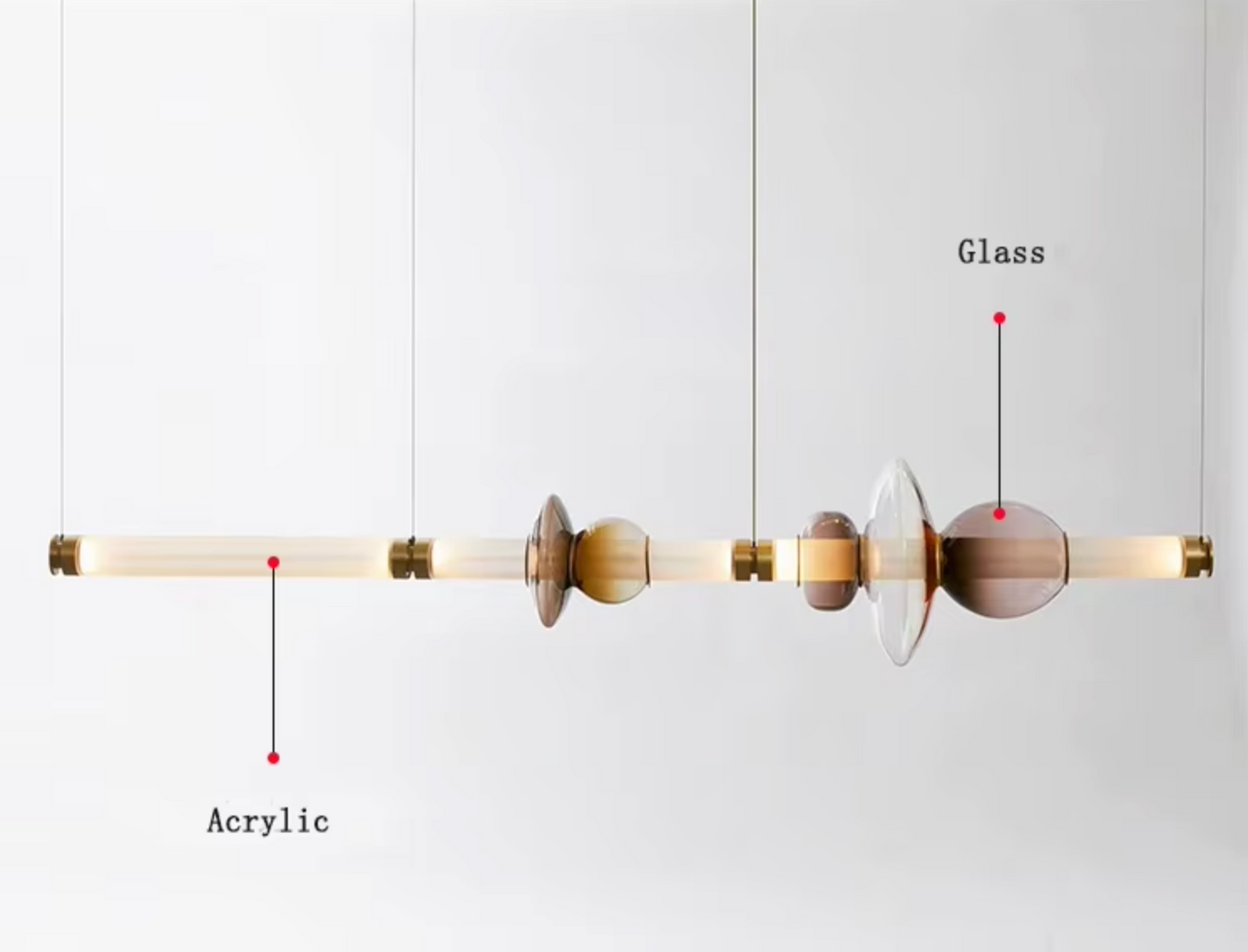 Luna style Glass Horisontal Pendant