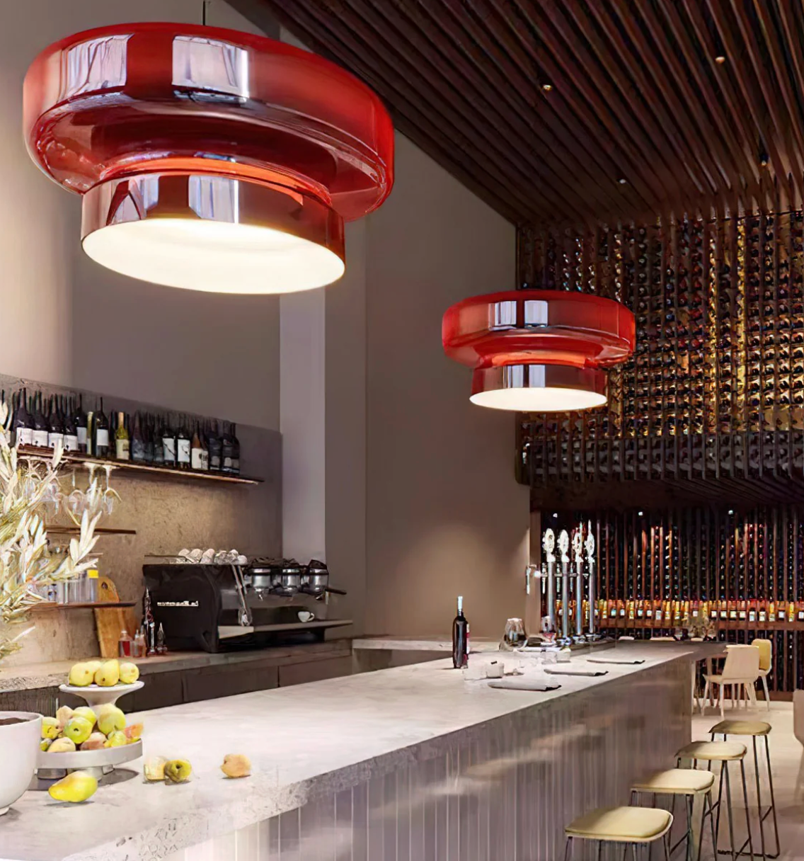 Designer glass pendant lighting Marset Bohemia in interior