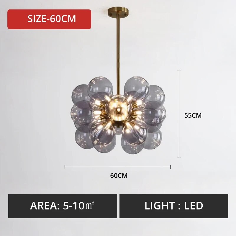 Glass Bubble Chandelier 3-colors