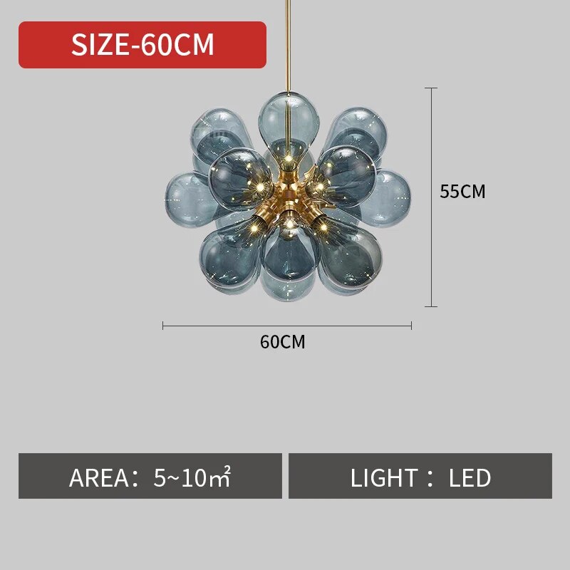 Glass Bubble Chandelier 3-colors