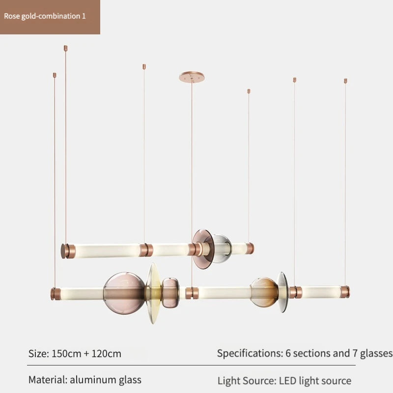 Luna style Glass Horisontal Pendant