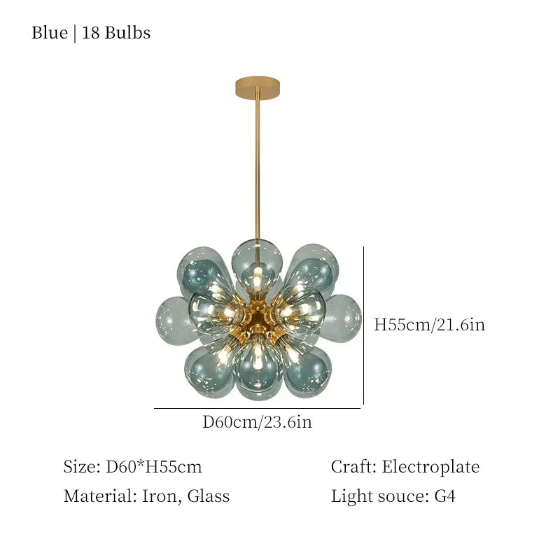 Glass Bubble Chandelier 3-colors