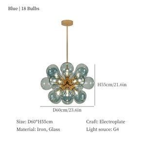 Glass Bubble Chandelier 3-colors