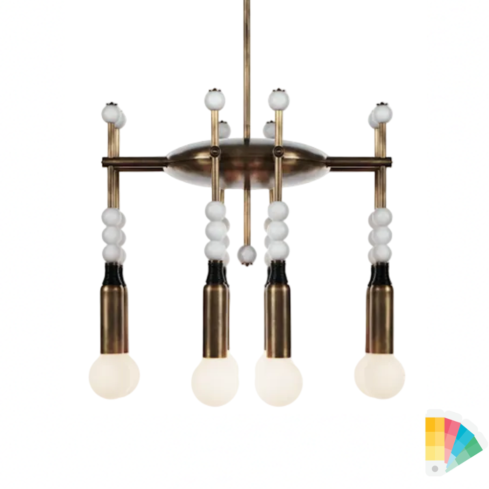 Talisman 8 chandelier Apparatus Studio inspired sculptural brass pendant light