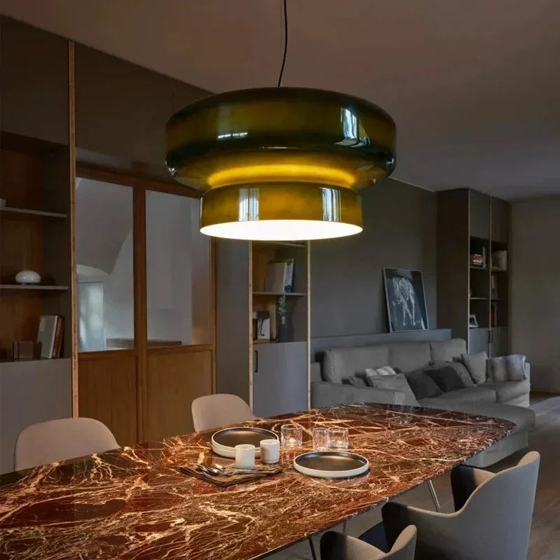 Marset Bohemia suspension light above dining table
