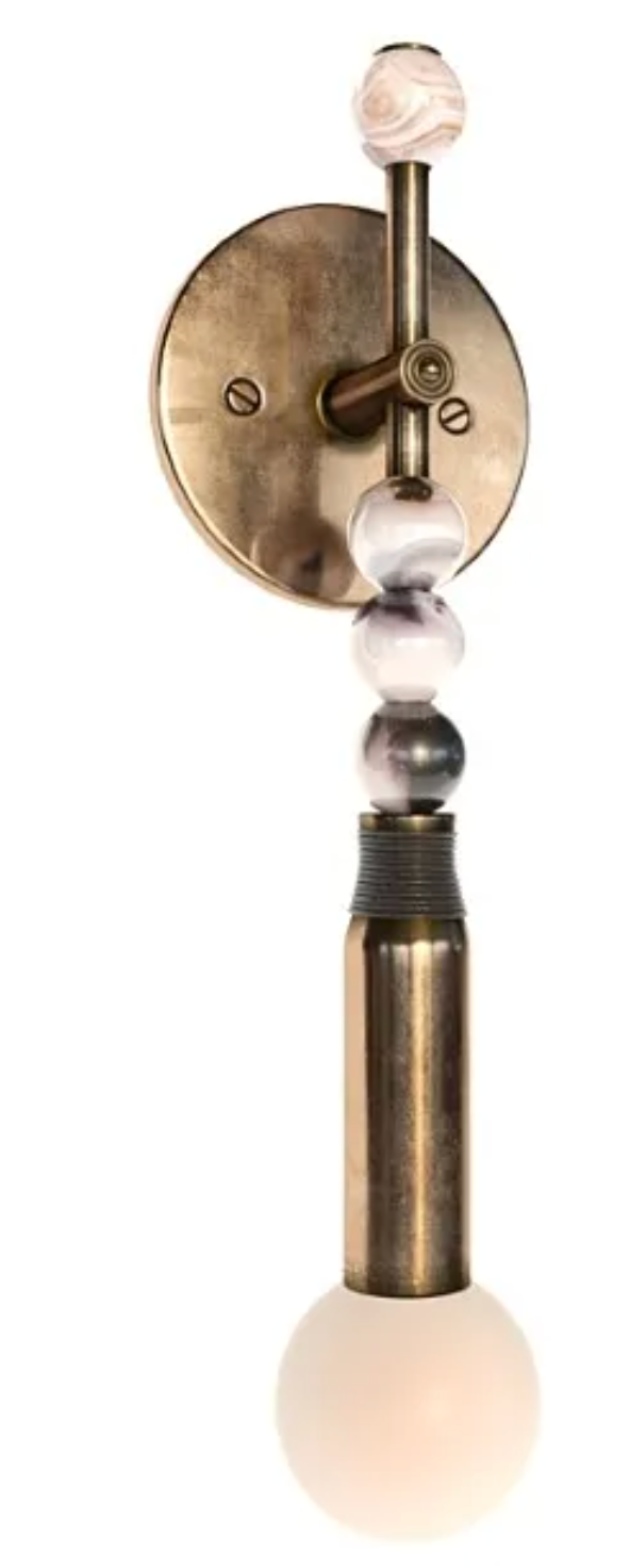 Close up of Talisman 1 sconce wall light showing sculptural design details