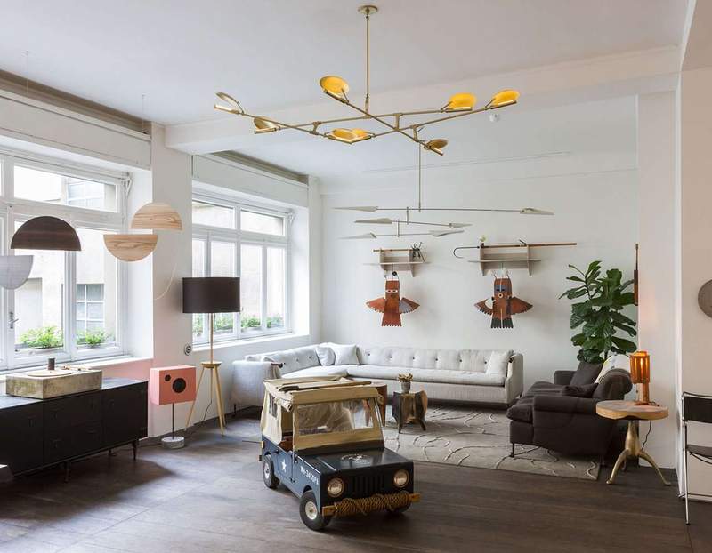 Branching Copper Disk DB Chandelier Lindsey Adelman