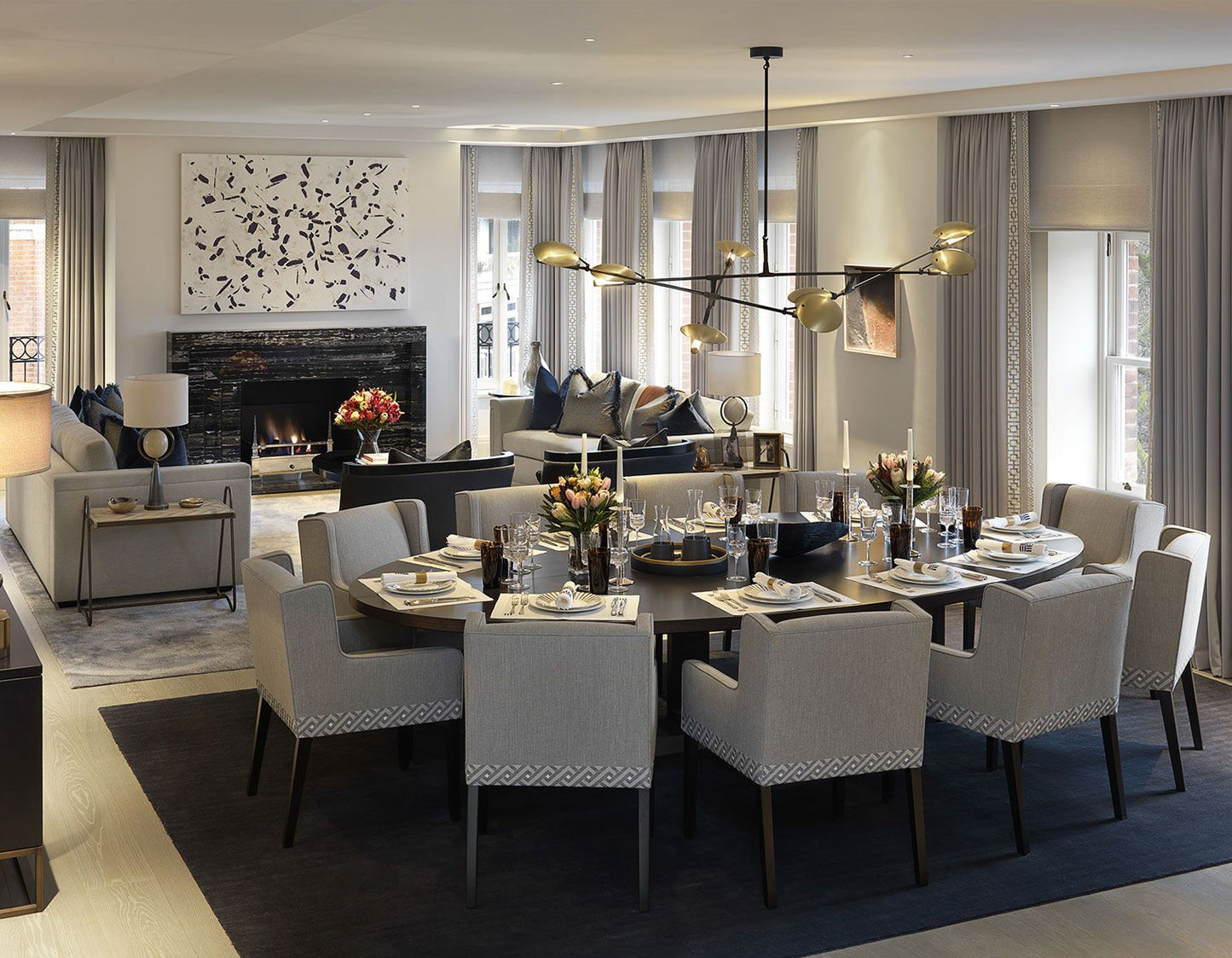 Branching Copper Disk DB Chandelier Lindsey Adelman